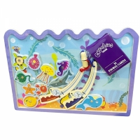 Joc magnetic de pescuit CBeebies, pe tabla de lemn, cu 10 figurine de animale, RMS 35-0142