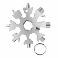 Cheie multifunctionala, tip breloc, 18 in 1, forma de fulg, metal, argintiu Vivo 18MT-SILVER