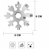 Cheie multifunctionala, tip breloc, 18 in 1, forma de fulg, metal, argintiu Vivo 18MT-SILVER